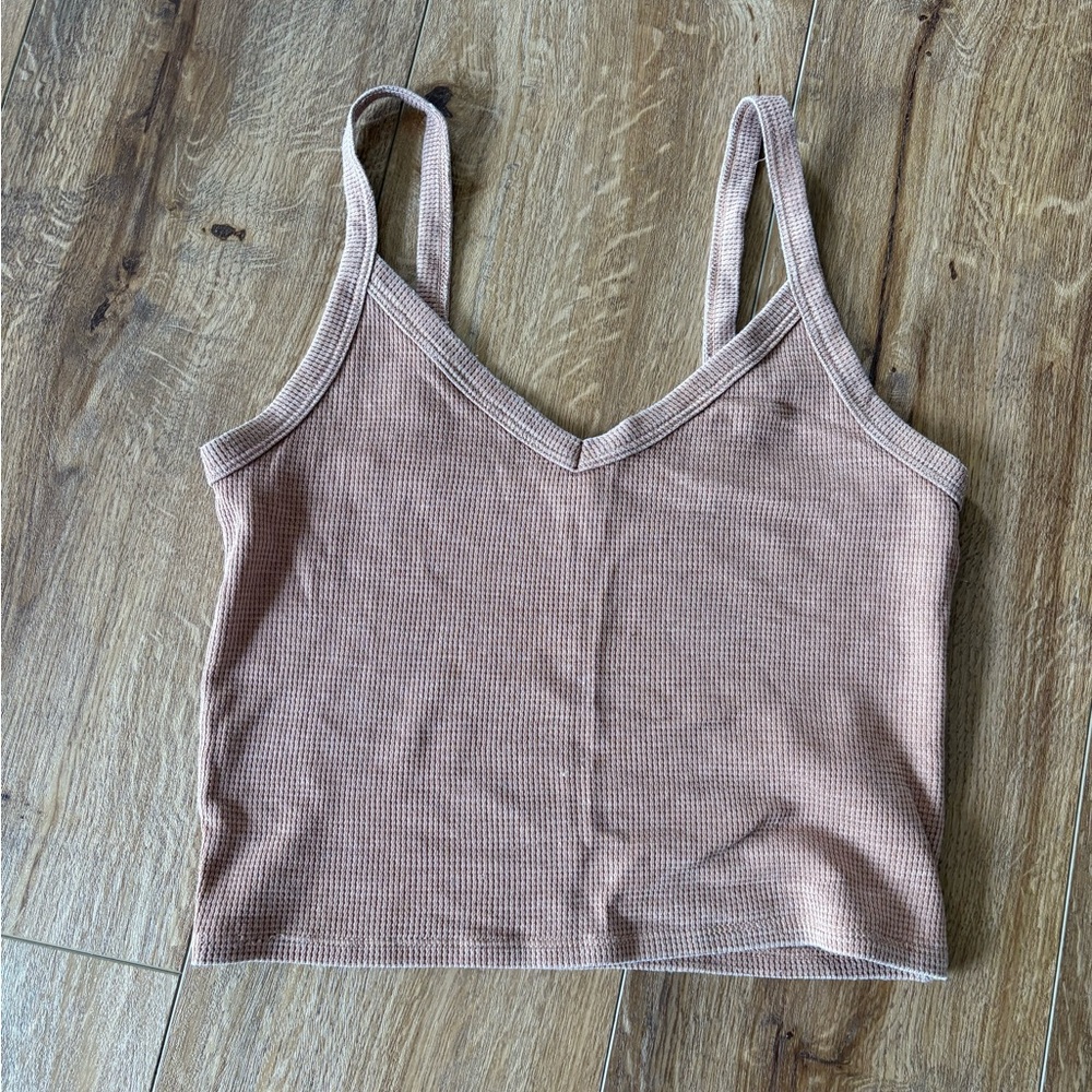 Women's Tan Ribbed Tank Top